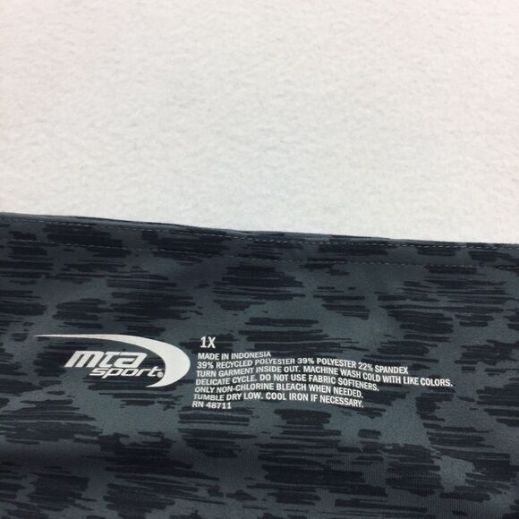 MTA Sports 3/4 Length Athletic Workout Leggings Size 1X Womens Plus Gray Cheetah - Picture 3 of 7